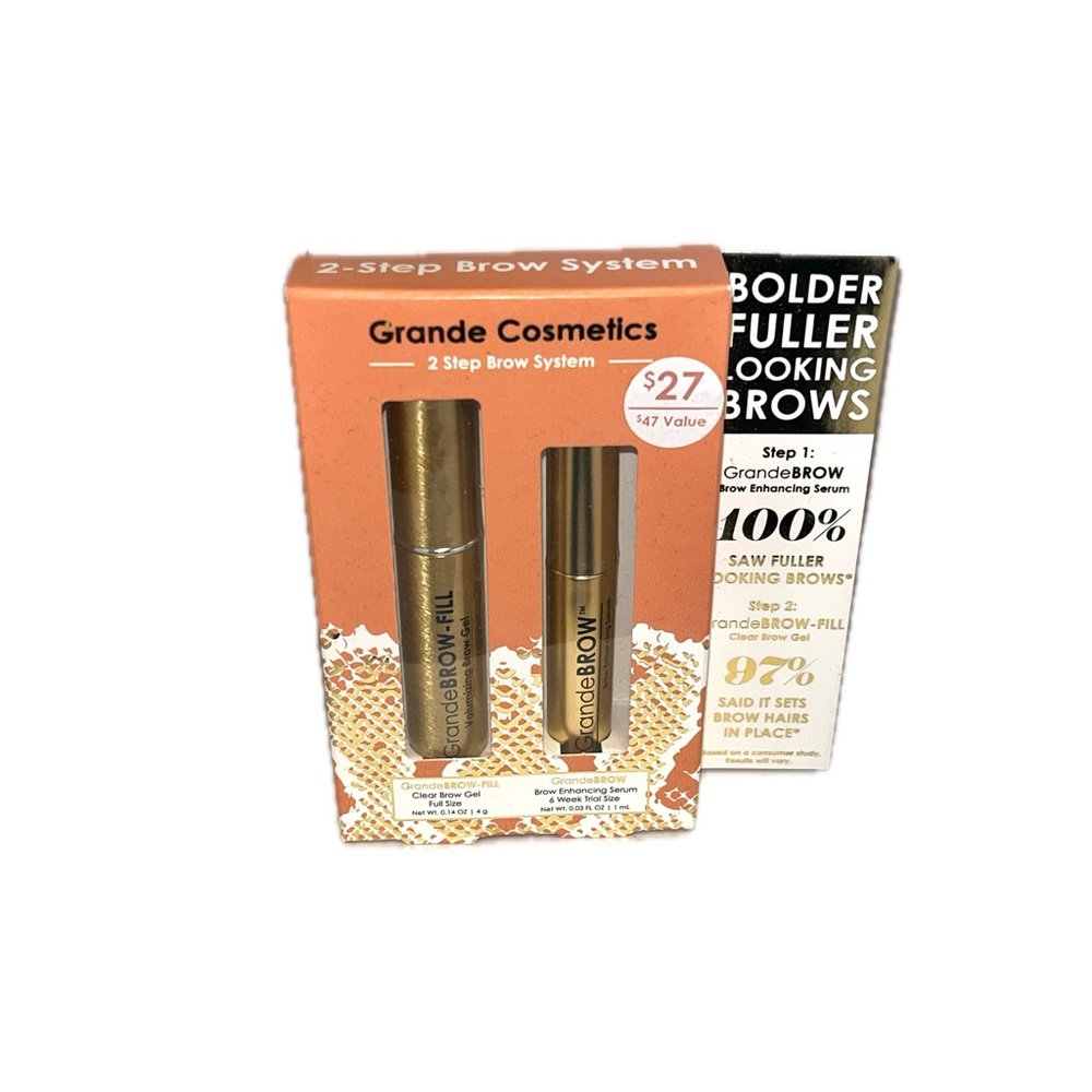 Grande Cosmetics 2 Step Brow System Set - Serum & Brow Gel - New in Box